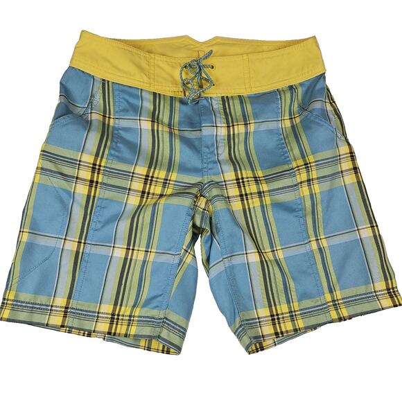 The North Face Board Shorts Y2K Plaid Swim Trunk Surfing Beach Vacation Size 6 - Picture 1 of 12